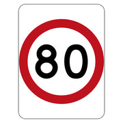 Speed Limit 80KM Sign 450X600