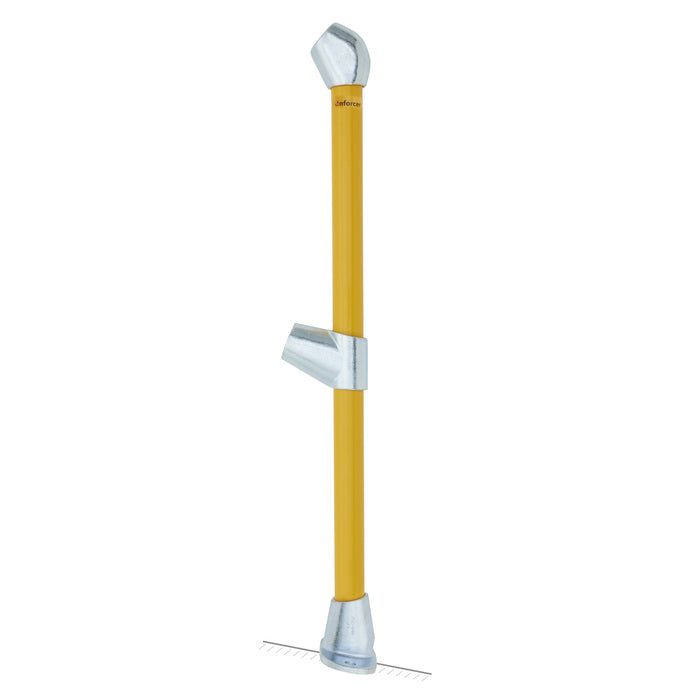 End Stanchion w/ Base Fixing Plate - 11-30deg - Gal/Yellow