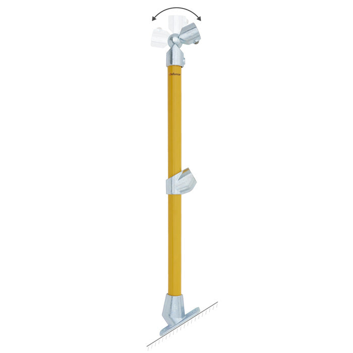 End Stanchion w/ Base Fixing Plate - 30-45deg - Gal/Yellow