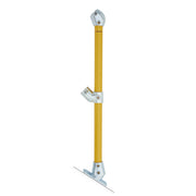 End Stanchion w/ Base Fixing Plate - 45deg - Gal/Yellow