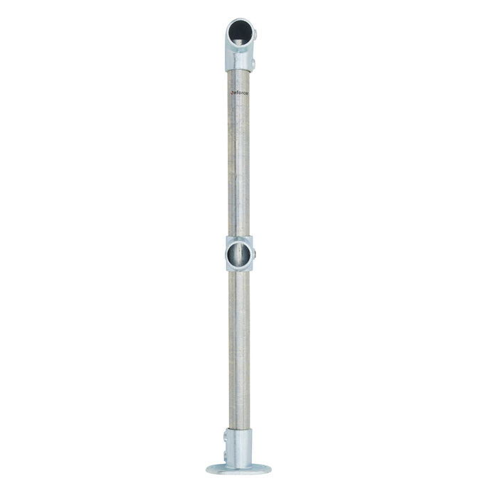 End Stanchion w/ Base Fixing Plate - 30-45deg - Gal/Yellow