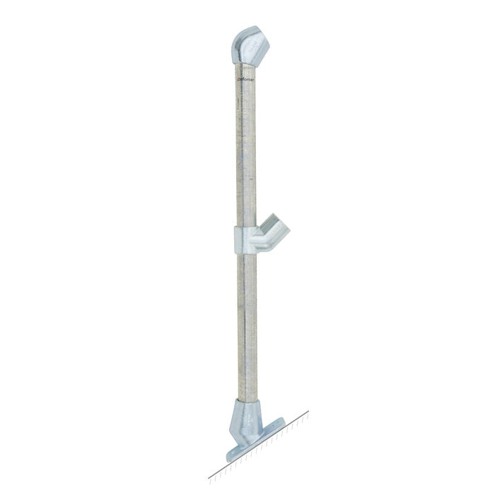 End Stanchion w/ Base Fixing Plate - 45deg - Gal/Yellow