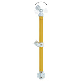 End Stanchion (Rise) w/ Rail Mount Fixing Plate - 45 deg - Galvanised/Yellow