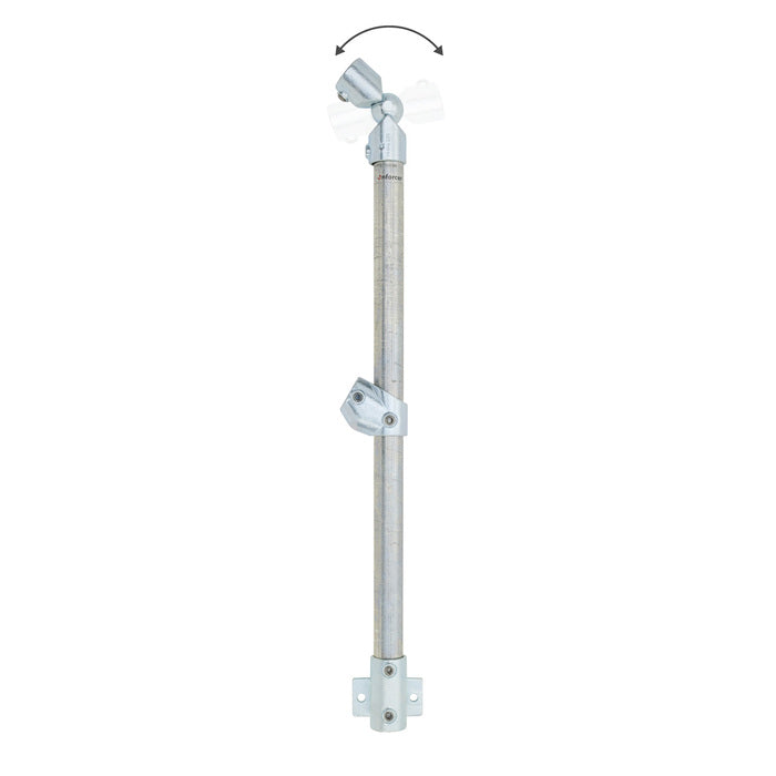 End Stanchion (Rise) w/ Rail Mount Fixing Plate - 31-44deg - Gal/Yellow