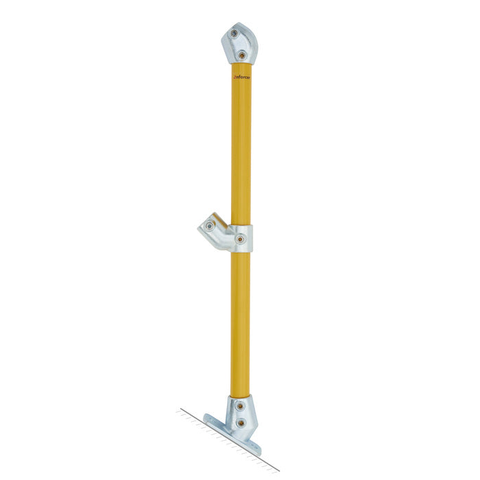 End Stanchion w/ Base Fixing Plate - 45deg - Gal/Yellow