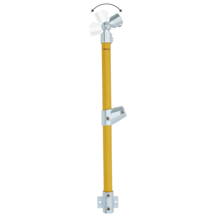 End Stanchion (Rise) w/ Rail Mount Fixing Plate - 11-30deg - Gal/Yellow