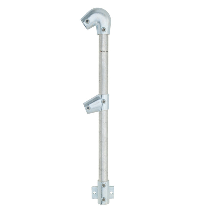 End Stanchion (Fall) w/ Rail Mount Fixing Plate - 23-30deg - Gal/Yellow
