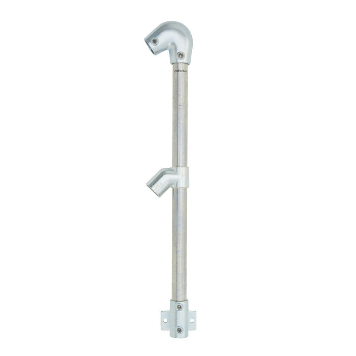 End Stanchion (Fall) w/ Rail Mount Fixing Plate - 45deg - Gal/Yellow