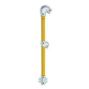 End Stanchion (Fall) w/ Rail Mount Fixing Plate - 31-44deg - Gal/yellow