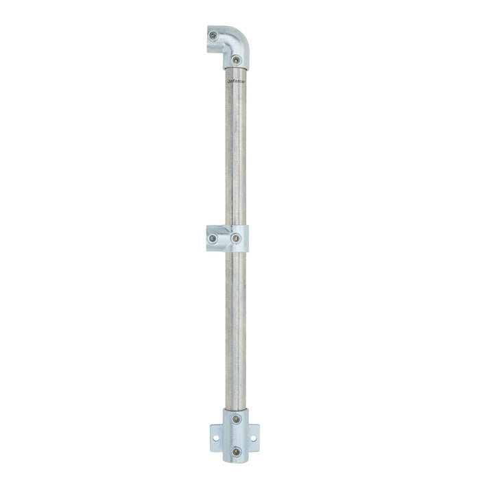 End Stanchion w/ Rail Mount Fixing Plate - Gal/Yellow