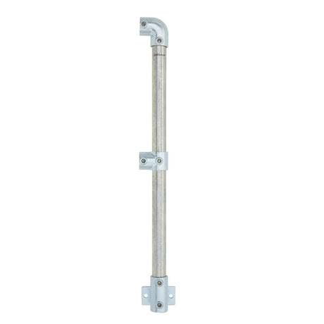 End Stanchion w/ Rail Mount Fixing Plate - Galvanised/Yellow