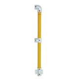 End Stanchion w/ Rail Mount Fixing Plate - Galvanised/Yellow