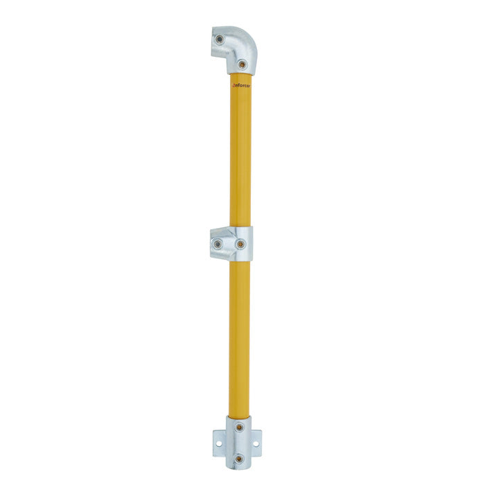 End Stanchion (Fall) w/ Rail Mount Fixing Plate - 0-11deg - Gal/Yellow