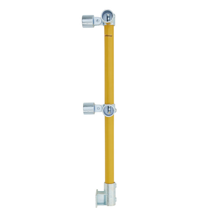 Variable Vertical Corner Stanchion w/ Rail Mount - Galvanised/Yellow