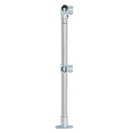 Corner Stanchion w/ Base Fixing Plate - Galvanised/Yellow