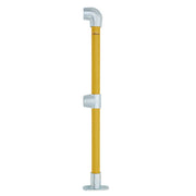 End Stanchion (Fall) w/ Straight Angle Base Fixing Plate 0-11deg fittings - Gal/yellow