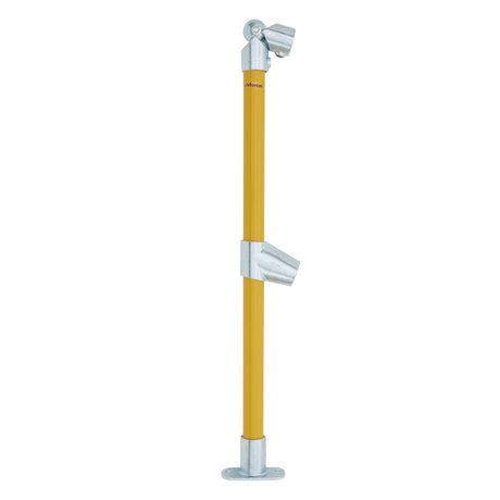 End Stanchion (Fall) w/ Straight Angle Base Fixing Plate 110-300 Fittings -Gal/Yellow