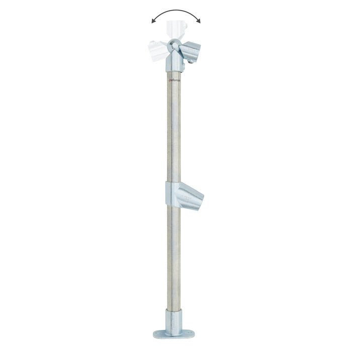 End Stanchion (Fall) w/ Straight Angle Base Fixing Plate 11-30deg Fittings - Gal/Yellow