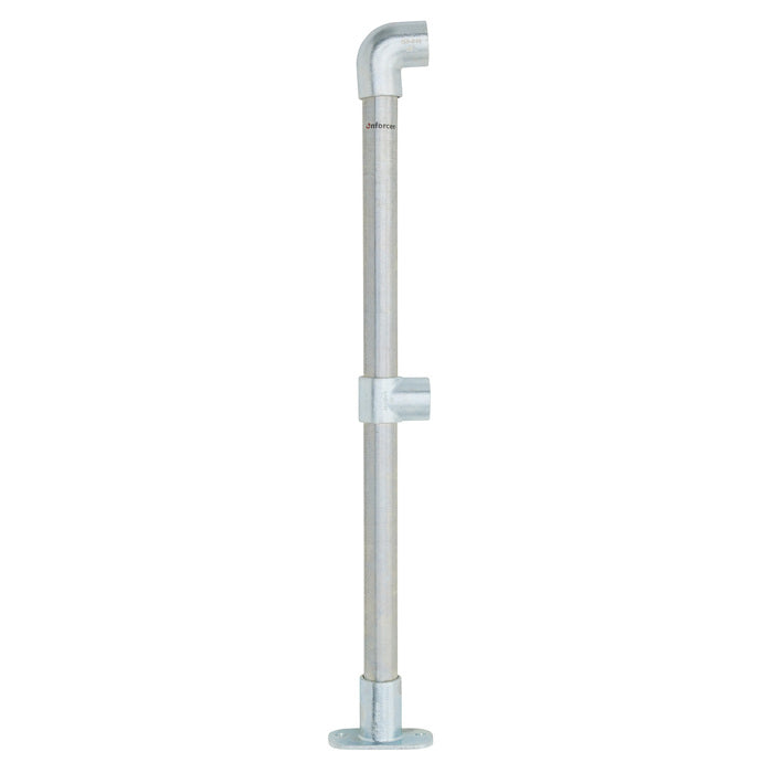 End Stanchion w/ Base Fixing Plate - Gal/Yellow