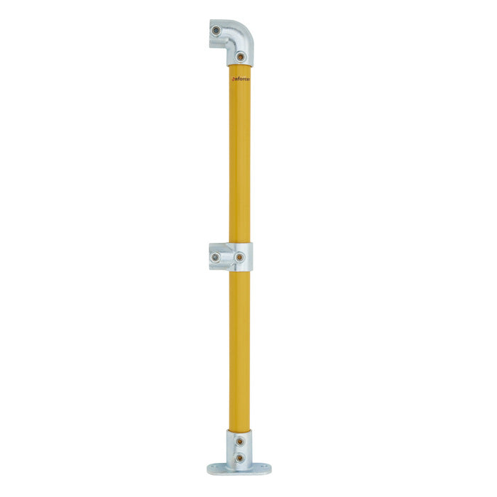 End Stanchion w/ Base Fixing Plate - Gal/Yellow