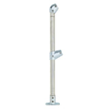 End Stanchion (Rise) w/ Straight Angle Base Fixing Plate 11 - 30 deg Fittings - Galvanised/Yellow