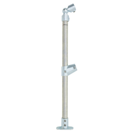 End stanchion (Rise) w/ Straight Angle Base Fixing Plate 230-300 fittings - Gal/Yellow