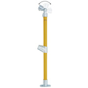 End stanchion (Rise) w/ Straight Angle Base Fixing Plate 23-30deg fittings - Gal/Yellow