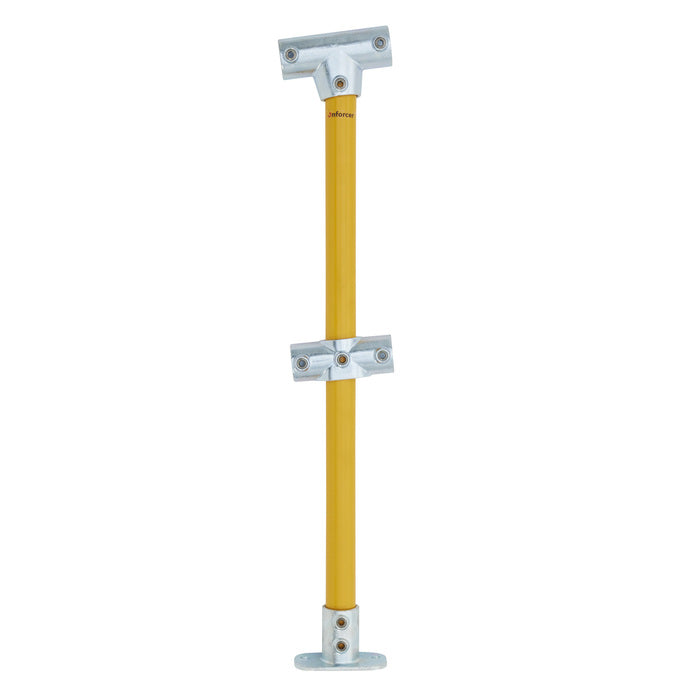 Through Stanchion w/ Straight Angle Base Fixing Plate 0-11deg fittings - Gal/Yellow