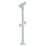 Through Stanchion w/ Straight Angle Base Fixing Plate 110-300 fittings - Galvanised/Yellow