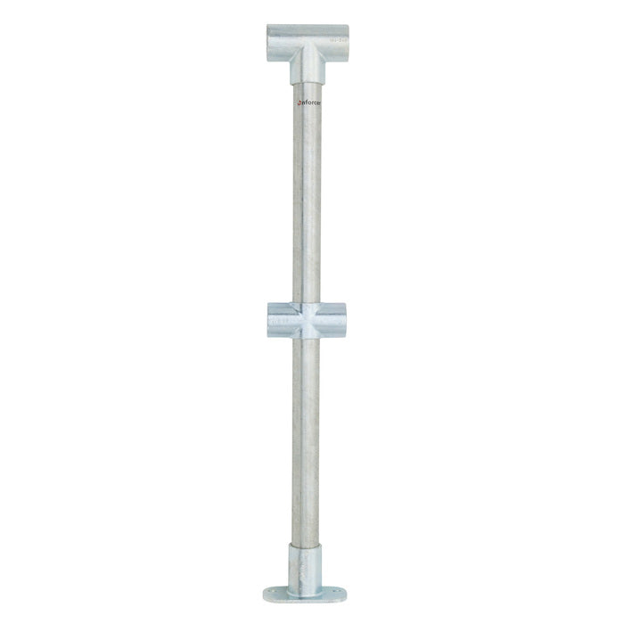 Through Stanchion w/ Base Fixing Plate - Galvanised/Yellow