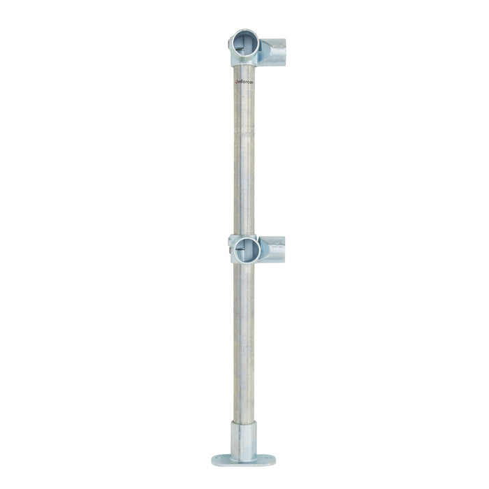 Variable Horizonal Corner Stanchion w/ Base Fixing Plate - Gal/Yellow