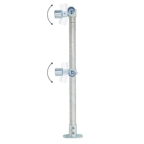 Variable Vertical Corner Stanchion w/ Base Fixing Plate - Galvanised/Yellow