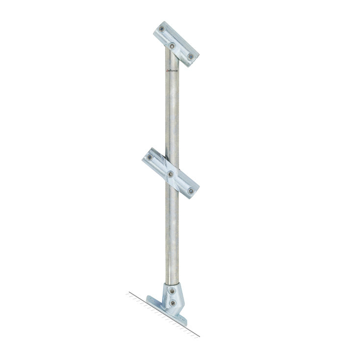 Through stanchion w/ Base Fixing Plate - 30-45deg - Gal/yellow