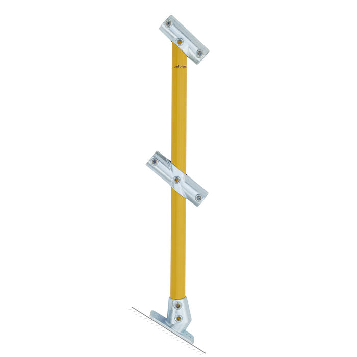 Through stanchion w/ Base Fixing Plate - 30-45deg - Gal/yellow