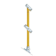 Through Stanchion w/ Base Fixing Plate 30-45deg - Galvanised/Yellow