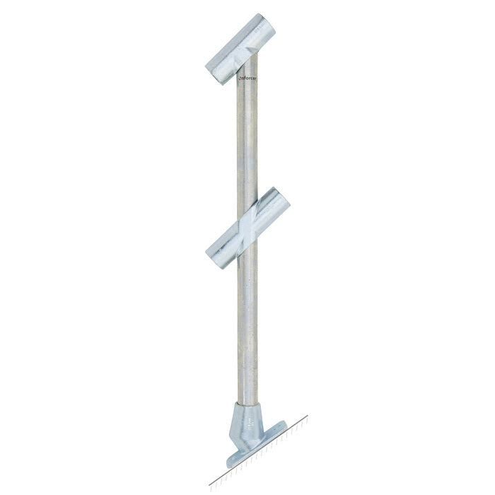 Through Stanchion w/ Base Fixing Plate 30-45deg - Galvanised/Yellow