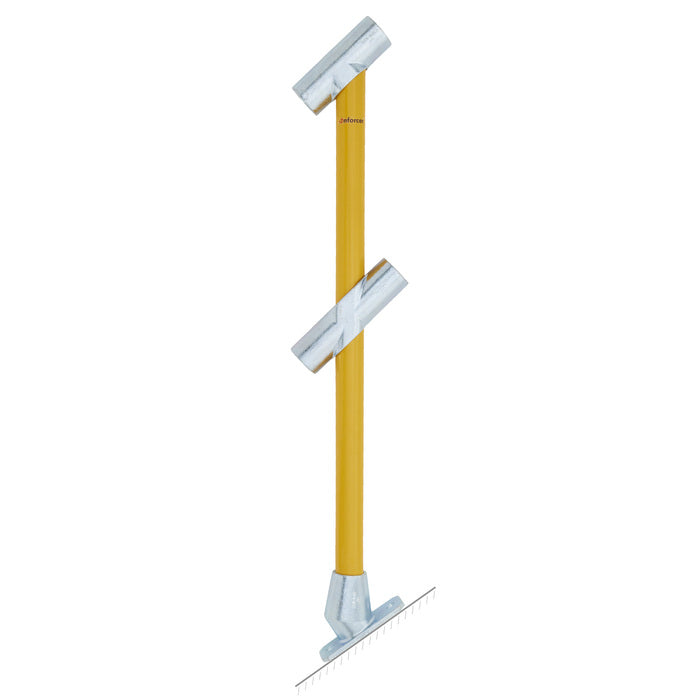 Through Stanchion w/ Base Fixing Plate 30-45deg - Galvanised/Yellow