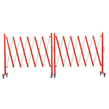 Expandable Safety Barrier Steel - 3000mm Red/White With Wheels