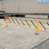 Expandable Safety Barrier Steel - 3000mm Yellow/Black With Wheels