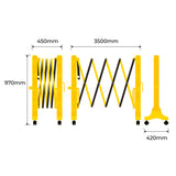 Expandable Safety Barrier Plastic - 3500mm With Wheels