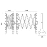 Expandable Safety Barrier Plastic - 3500mm With Wheels