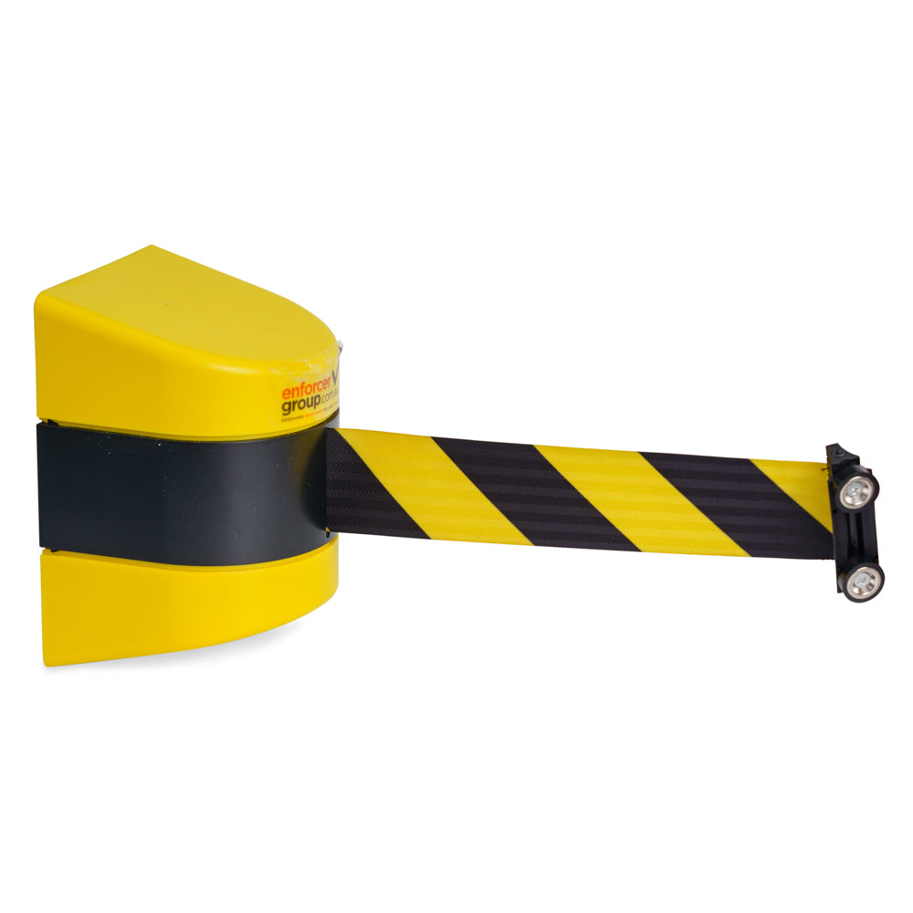 Magnetic Wall Mount Retractable Barrier  - Black/Yellow