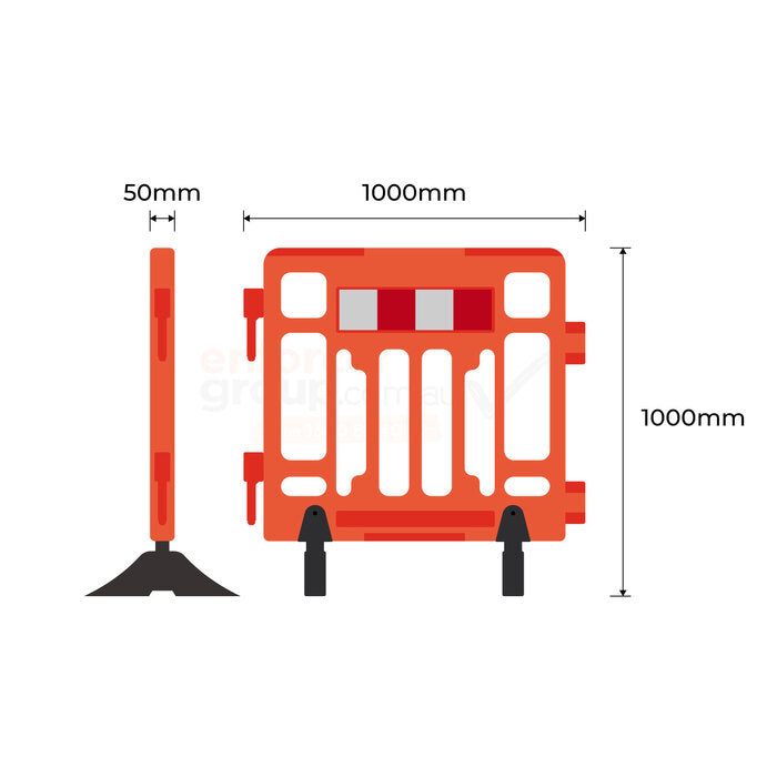 Plastic Fence Portable Barrier - 1000mm Orange