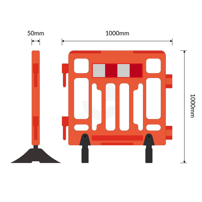 Plastic Fence Portable Barrier - 1000mm Orange