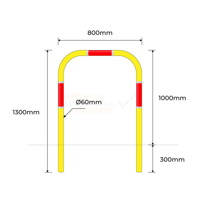 Pedestrian Bicycle Holding Rail - In Ground