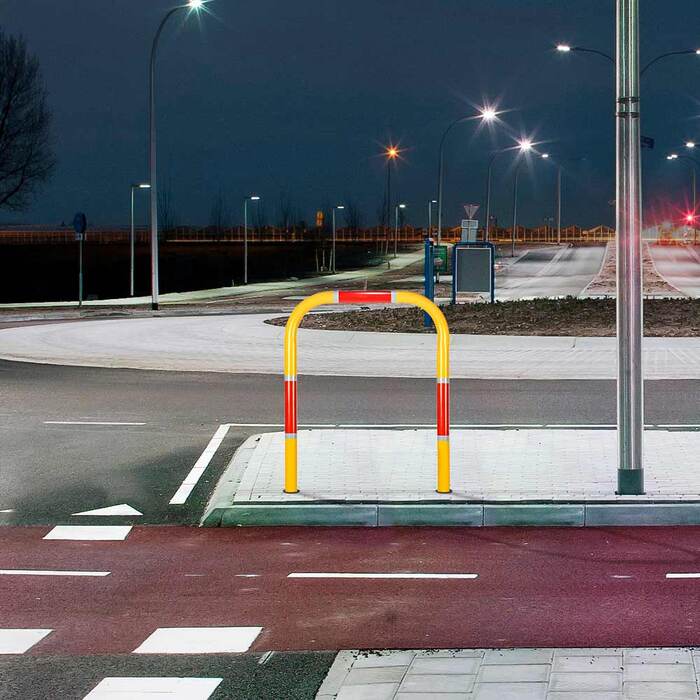 Pedestrian Bicycle Holding Rail - In Ground