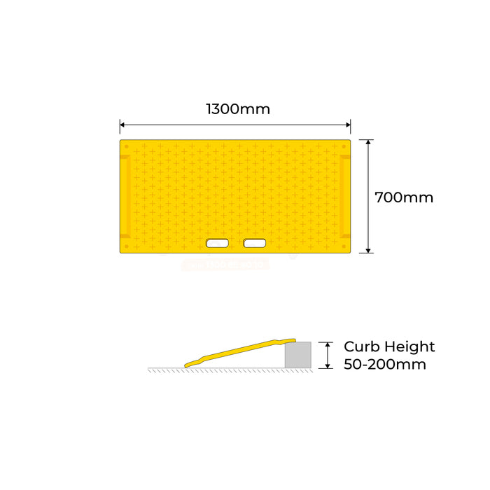 Portable Kerb Ramp - 1300mm Yellow