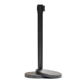 Retractable Belt Barrier Bollard (Powder Coated Black)