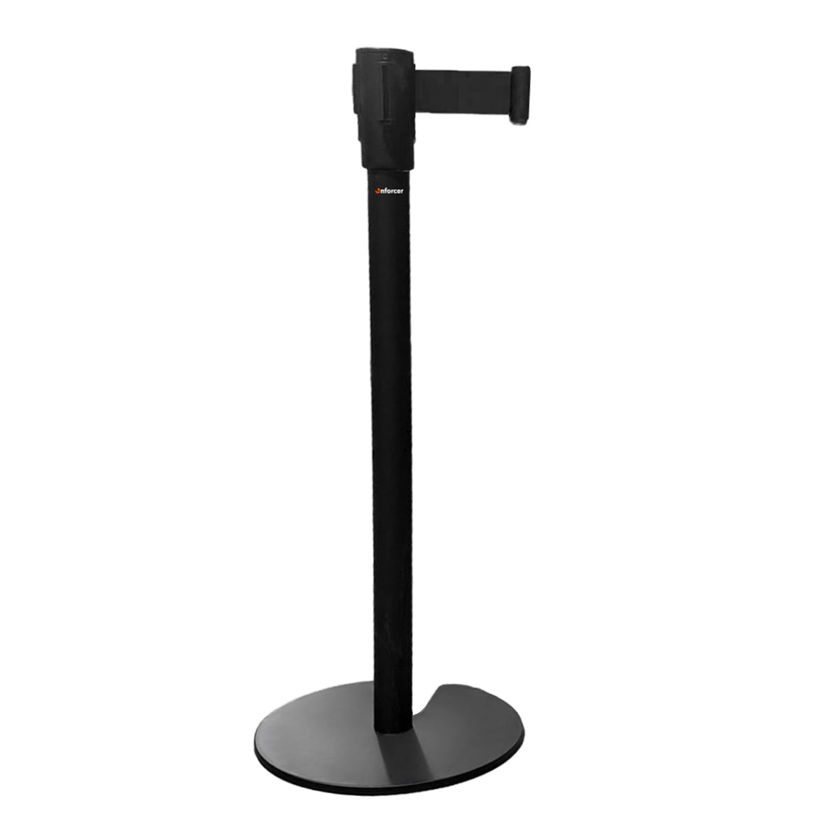 Retractable Belt Barrier Bollard - Black Post, Black Belt 2-Post Set