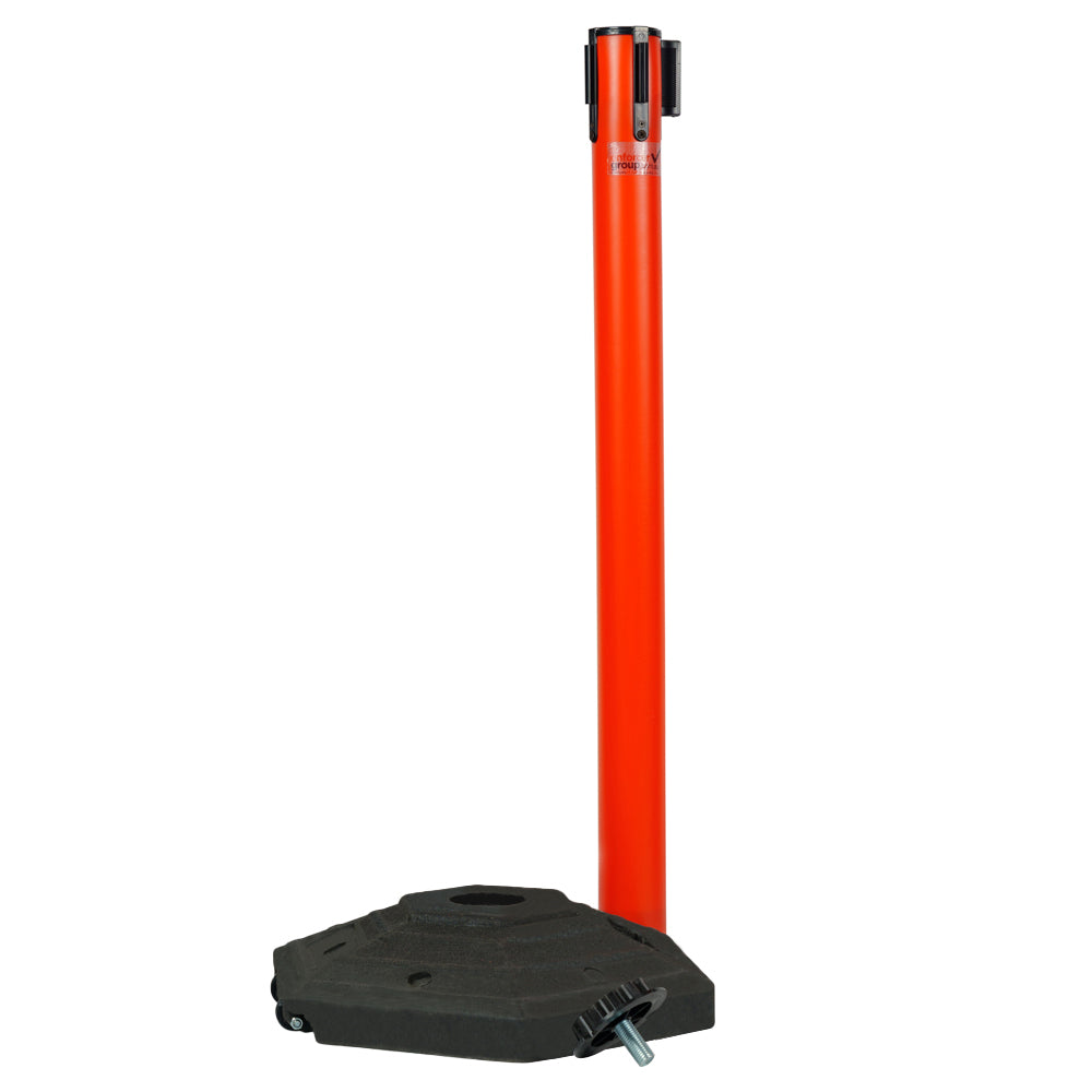 Retractable Belt Barrier Red Post - Red/White